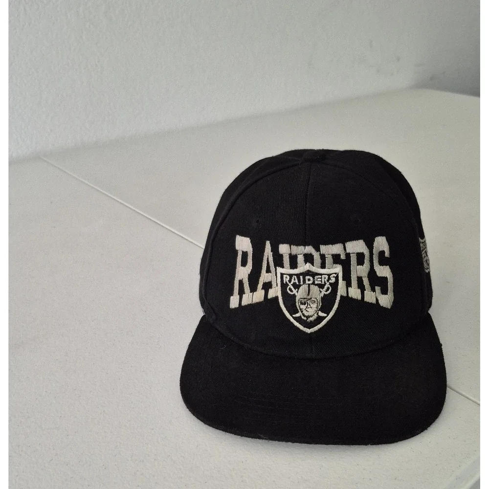 Las Vegas Raiders Hat Cap Snap‎ Back Black NFL Football Mens Script Embroidered